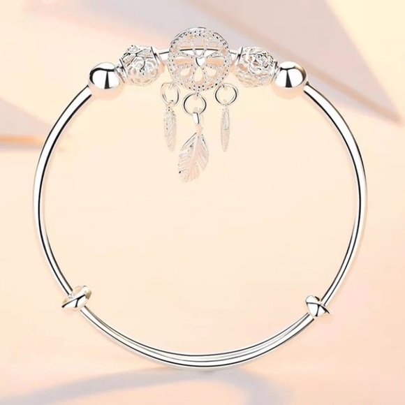 Dreamcatcher Sterling Silver Bangle Bracelet - Picture 5 of 13